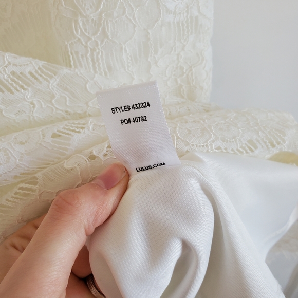 LULUS White Lace Shift Mini Dress sz L - Picture 10 of 10